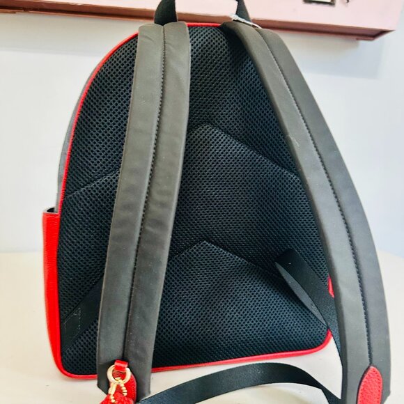 COACH COURT SIGNATURE LOGO DENIM BLUE AND BOLD RED BACKPACK main image 12